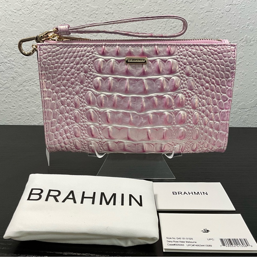 Brahmin Daisy ROSE WATER MELBOURNE Wristlet Clutch Makeup Bag NWT - Picture 3 of 9